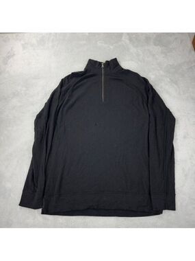 Helmut Lang Men's Size XL 100% Wool 1/4 Black Zip Up Jacket with Italian Yarn